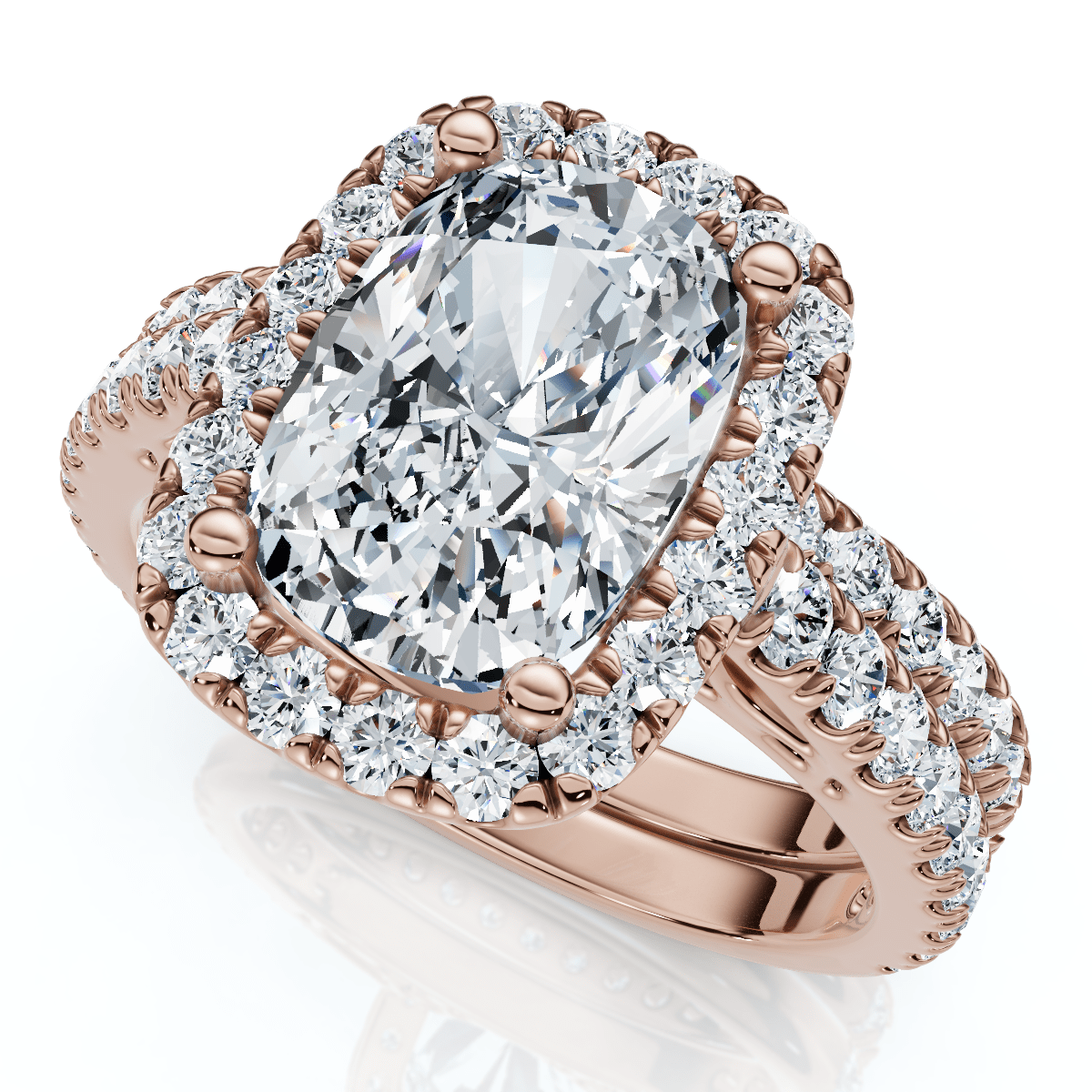 Ceritified 2.90Ct Cushion Diamond Engagement Ring Set 14k Gold or Pt Lab Grown