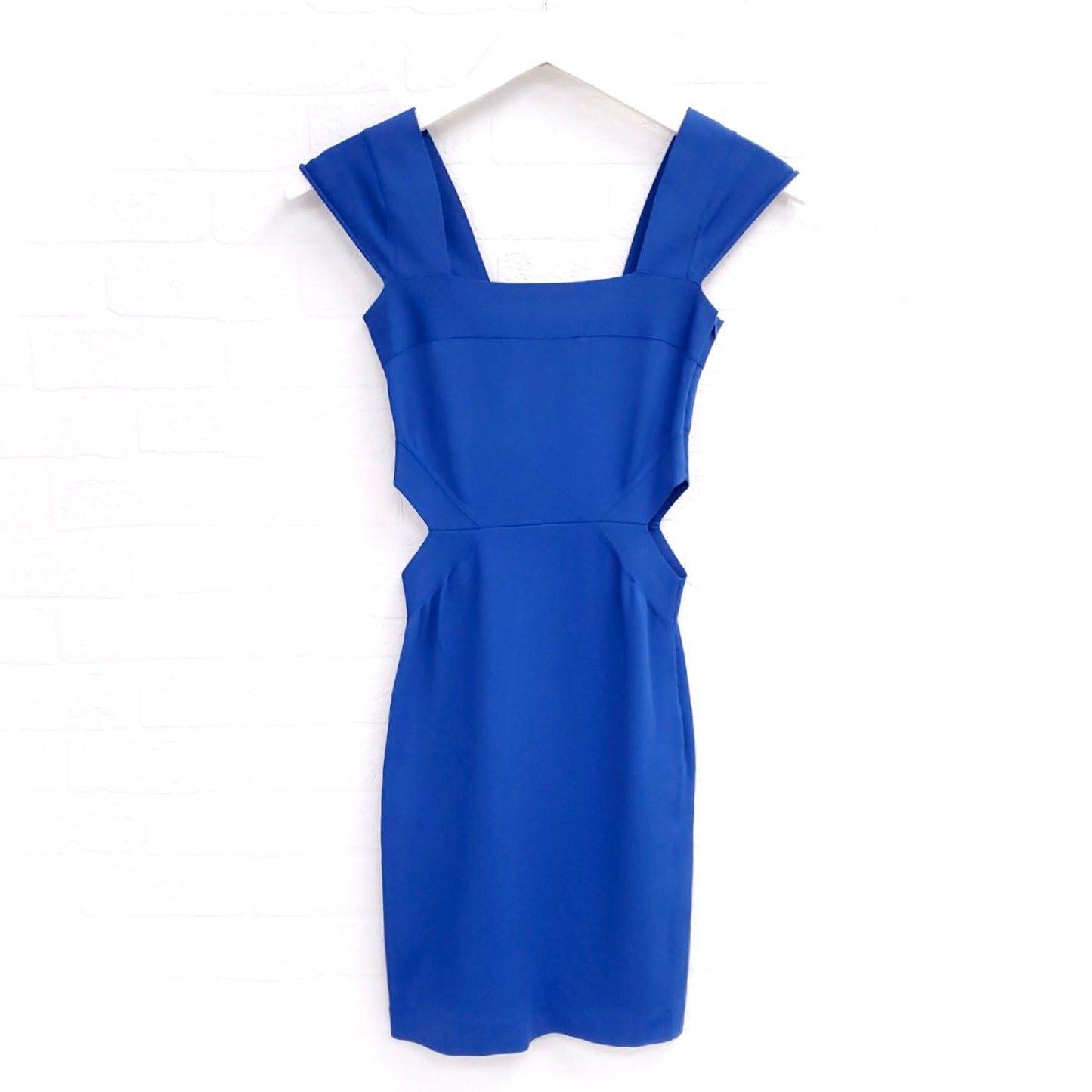 STELLA MCCARTNEY ROYAL BLUE SIDE CUTOUT DRESS - SIZE 38