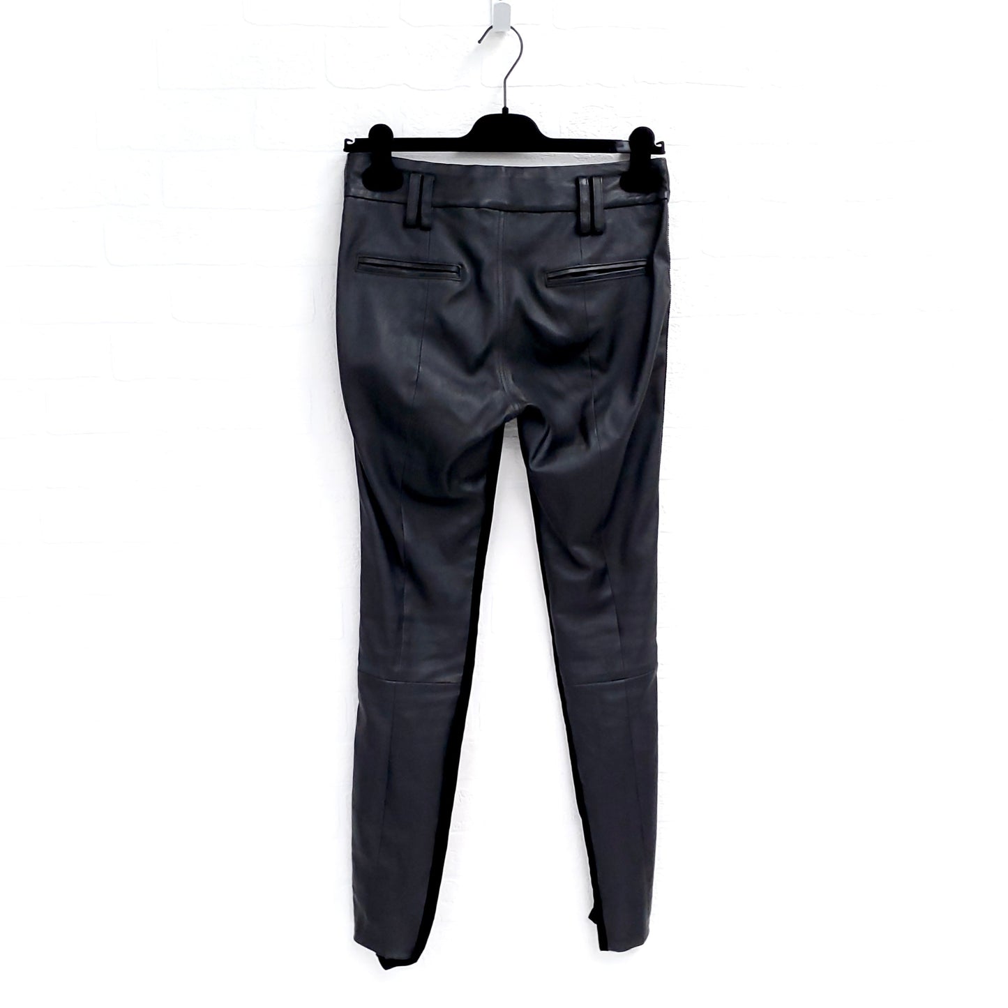 HAIDER ACKERMANN BLACK VELVET AND LEATHER TUXEDO PANT ($2250) - SIZE 36