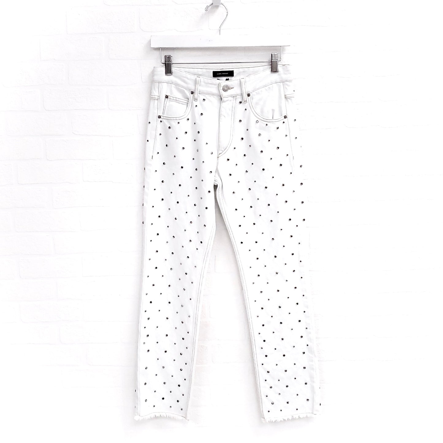 ISABEL MARANT WHITE JEANS WITH CRYSTALS ($1,100) - SIZE 36