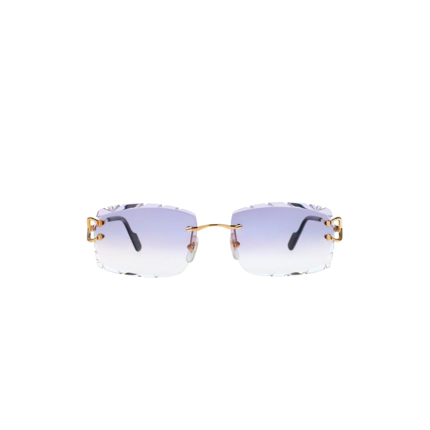 Cartier Custom Vintage Double C Diamond Cut Brooklyn Gold Sunglasses by MEG