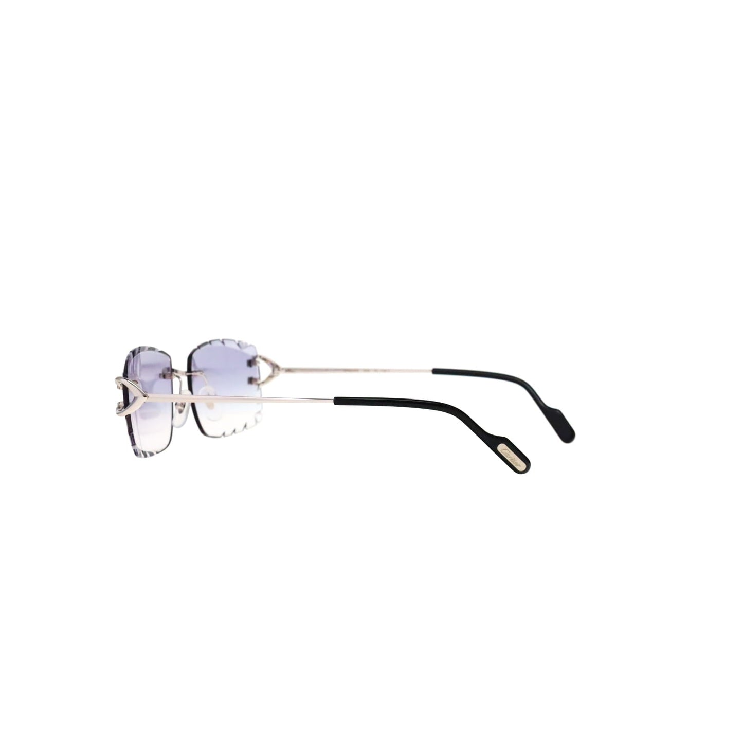 Cartier Custom Vintage Double C Diamond Cut Brooklyn Platinum Sunglasses by MEG