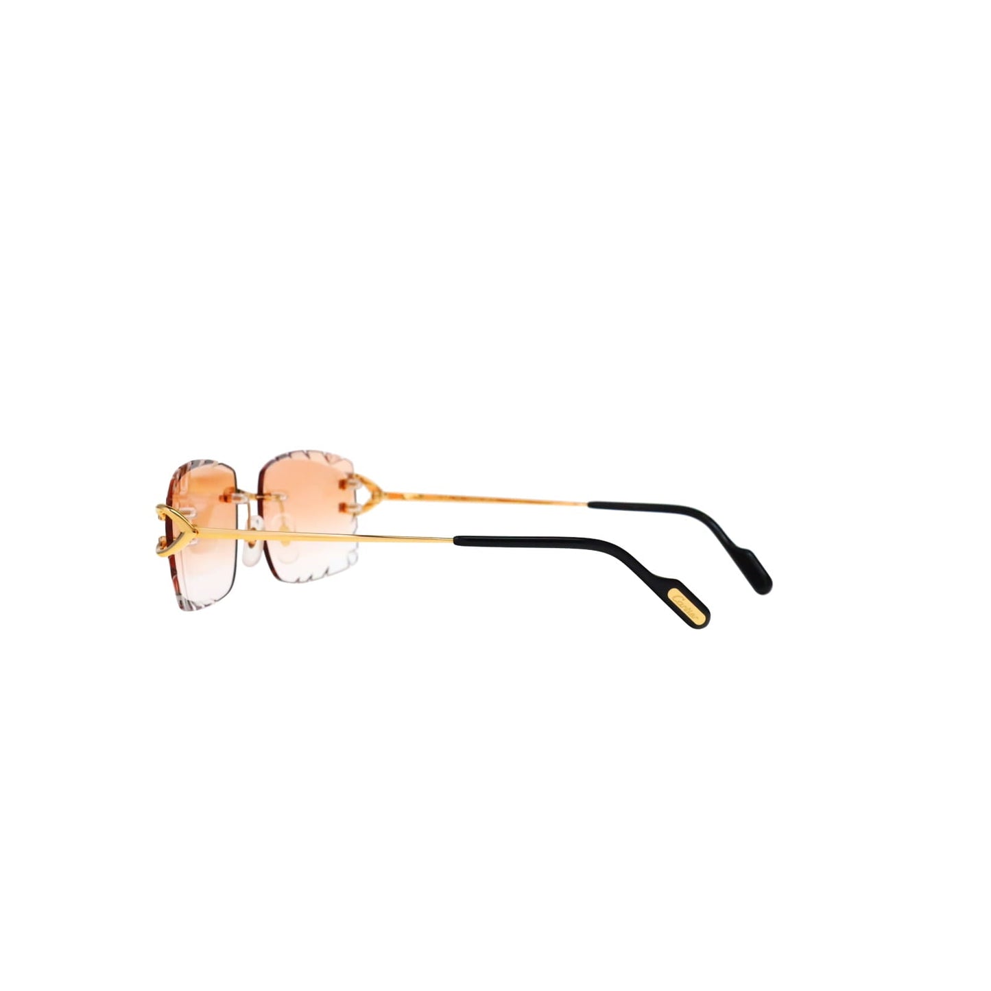 Cartier Custom Vintage Double C Diamond Cut Brooklyn Gold Sunglasses by MEG