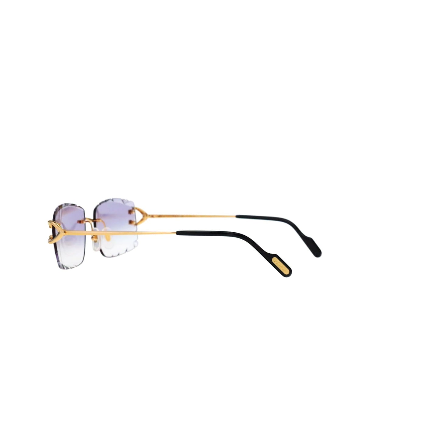 Cartier Custom Vintage Double C Diamond Cut Brooklyn Gold Sunglasses by MEG