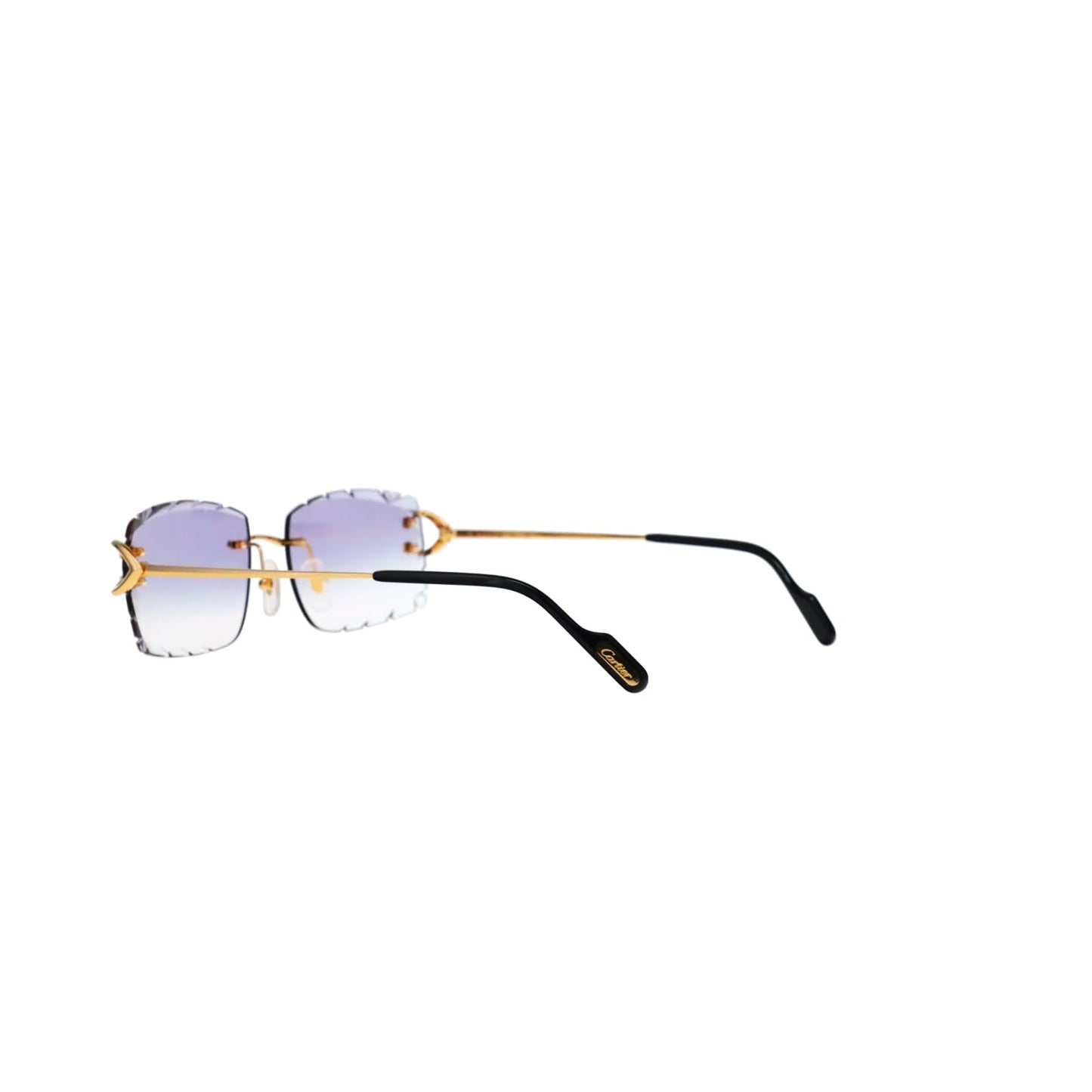 Cartier Custom Vintage Double C Diamond Cut Brooklyn Gold Sunglasses by MEG