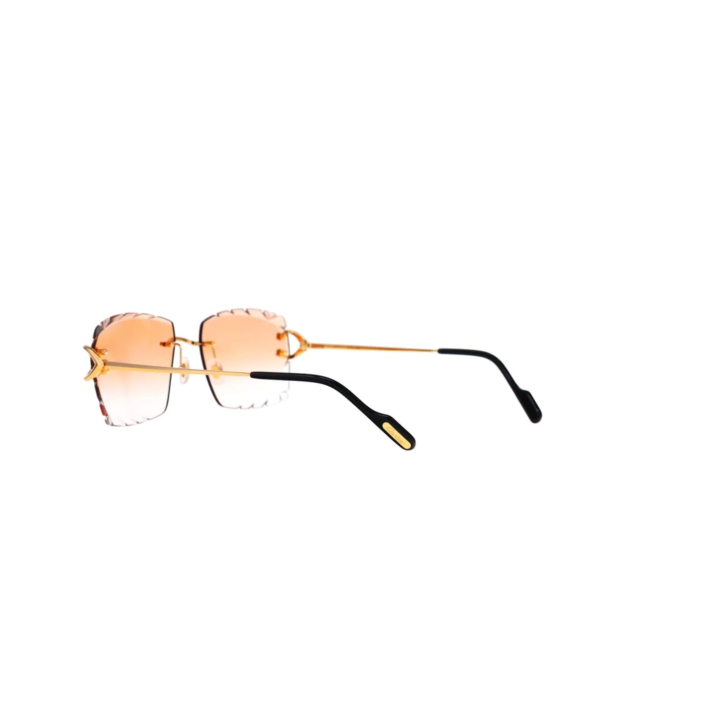 Cartier Custom Vintage Double C Diamond Cut Mykonos Gold Sunglasses by MEG
