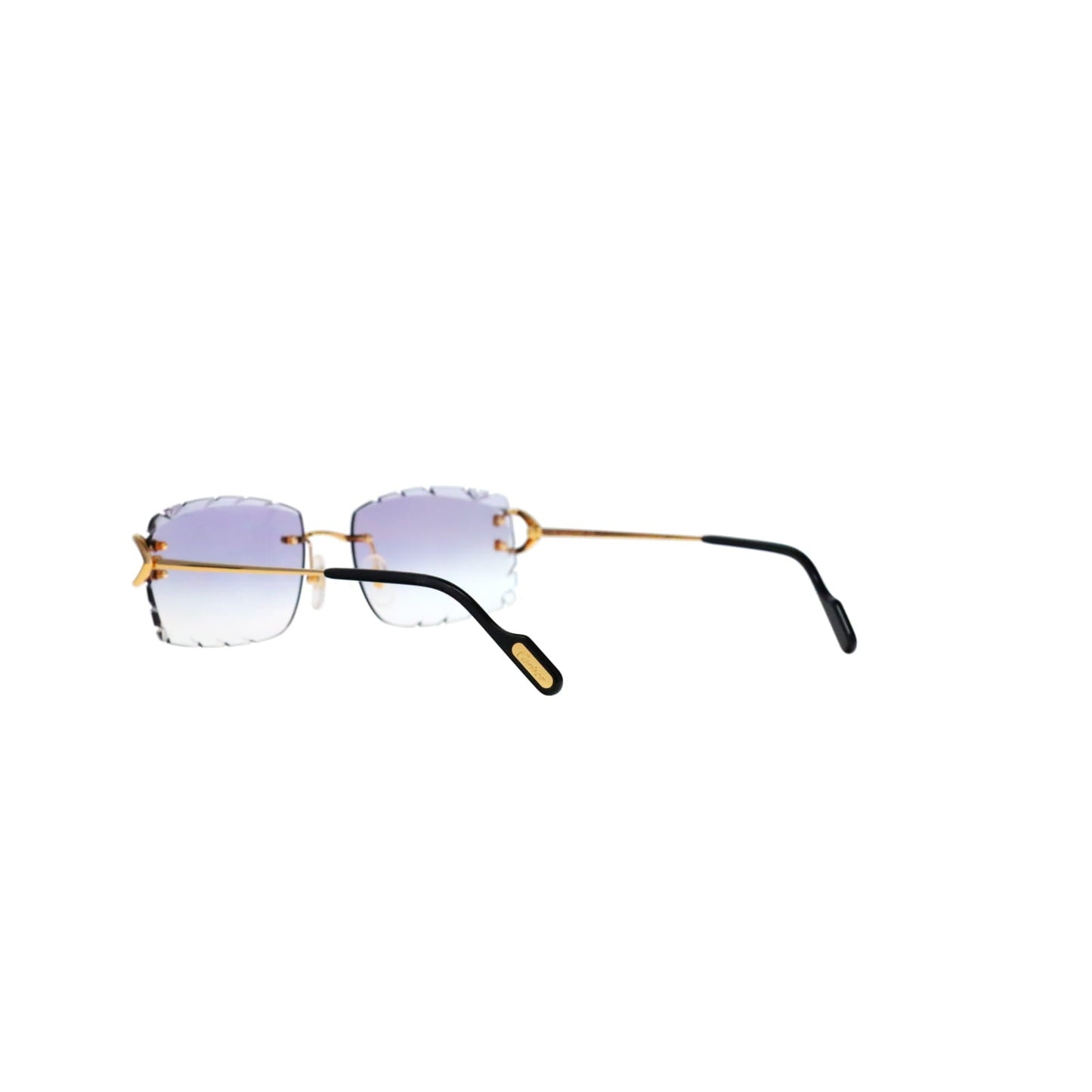 Cartier Custom Vintage Double C Diamond Cut Brooklyn Platinum Sunglasses by MEG