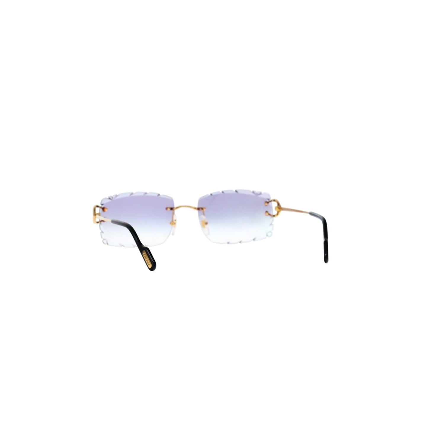 Cartier Custom Vintage Double C Diamond Cut Brooklyn Platinum Sunglasses by MEG