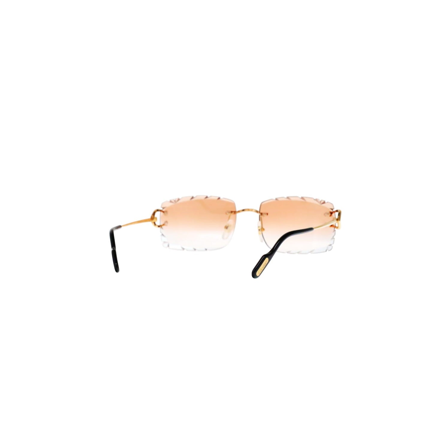 Cartier Custom Vintage Double C Diamond Cut Brooklyn Gold Sunglasses by MEG