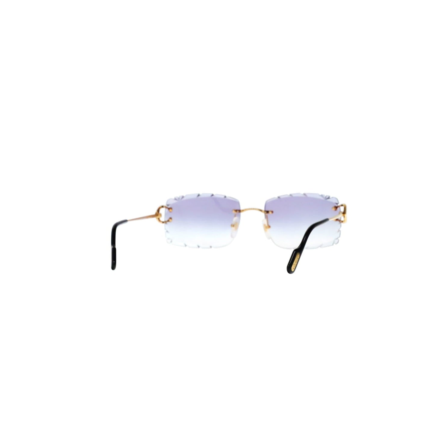 Cartier Custom Vintage Double C Diamond Cut Brooklyn Platinum Sunglasses by MEG