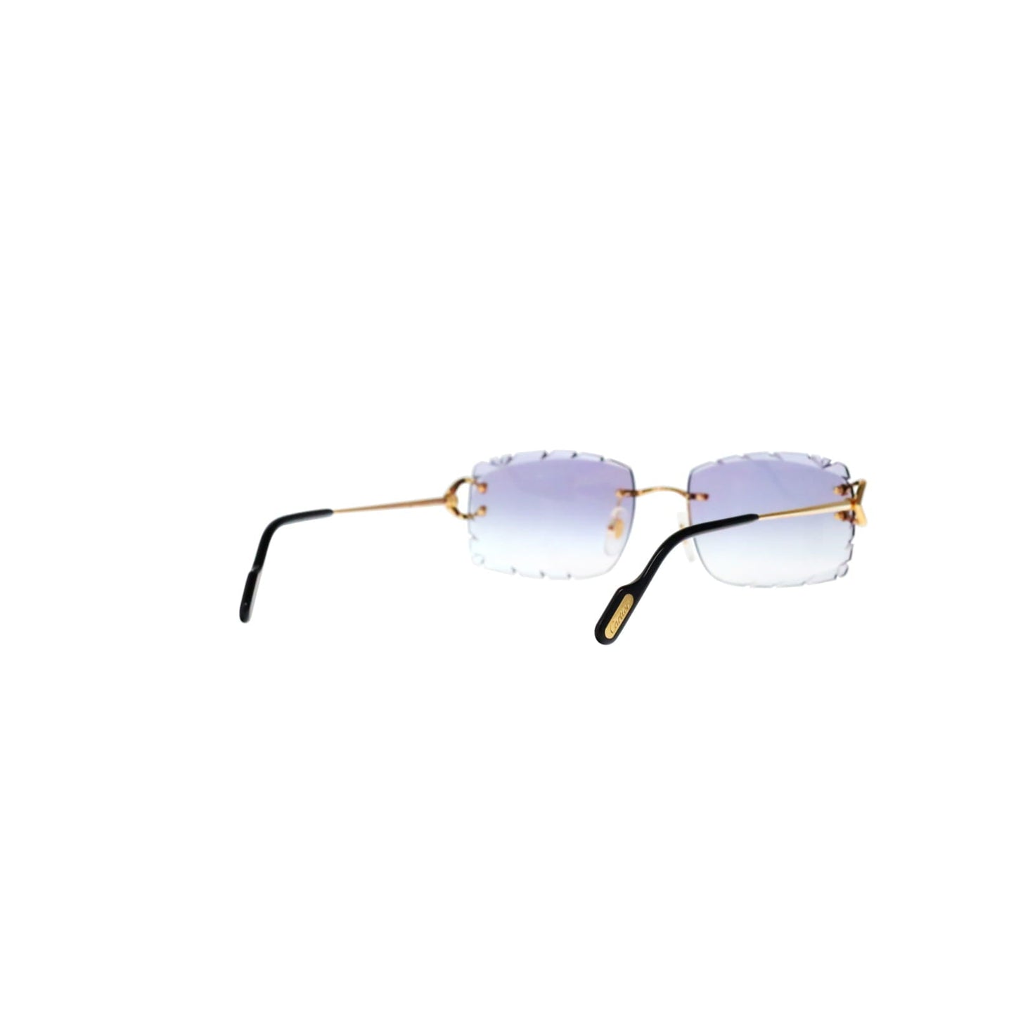 Cartier Custom Vintage Double C Diamond Cut Brooklyn Platinum Sunglasses by MEG