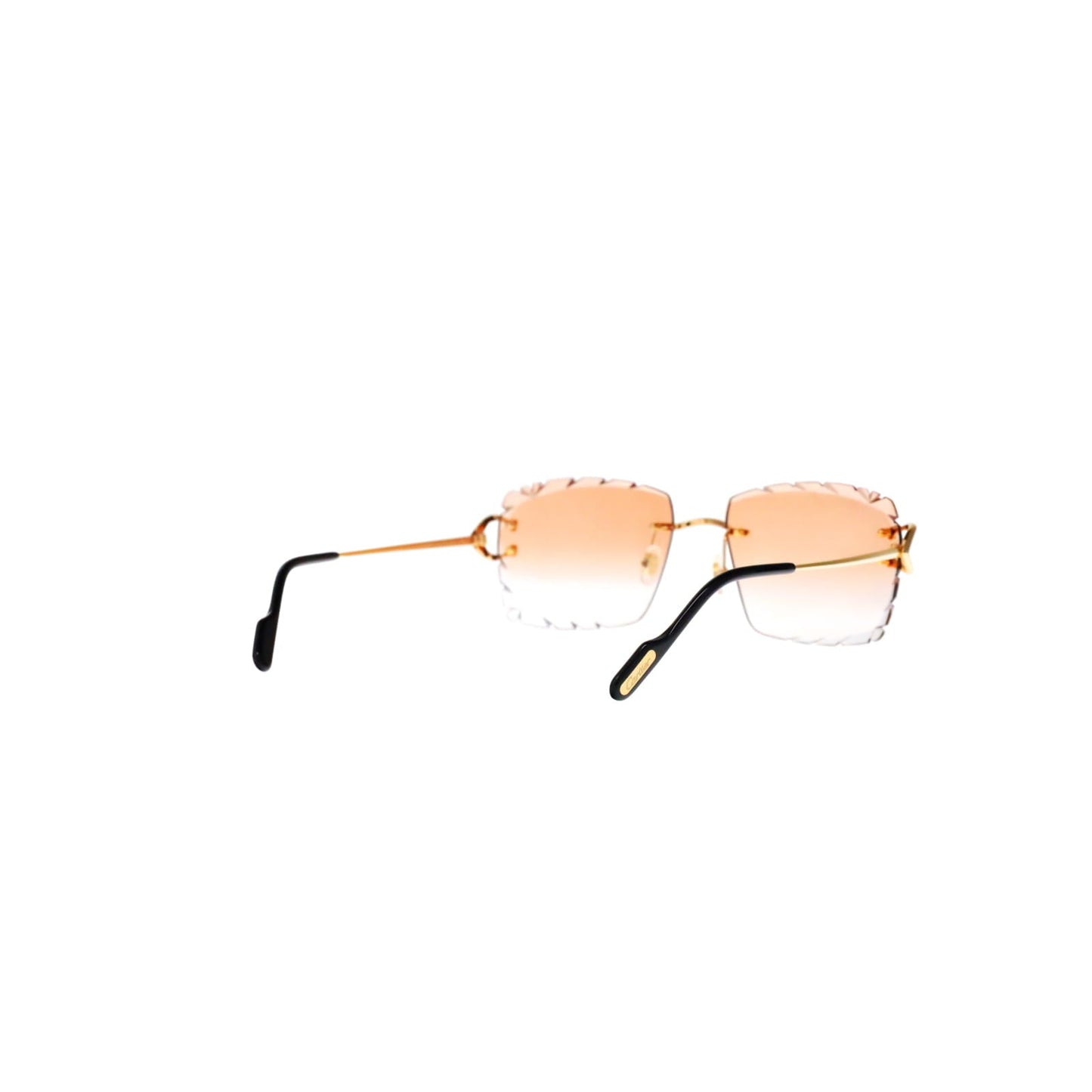 Cartier Custom Vintage Double C Diamond Cut Mykonos Gold Sunglasses by MEG