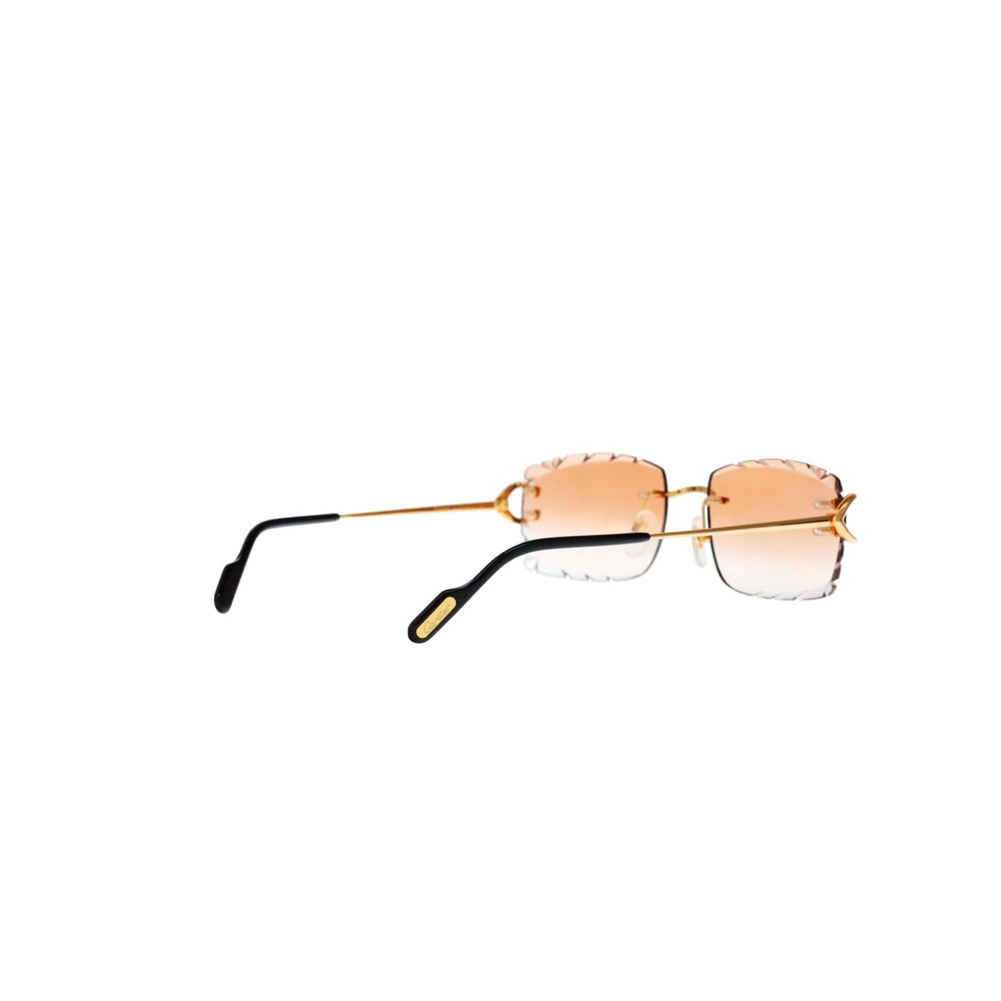 Cartier Custom Vintage Double C Diamond Cut Brooklyn Gold Sunglasses by MEG