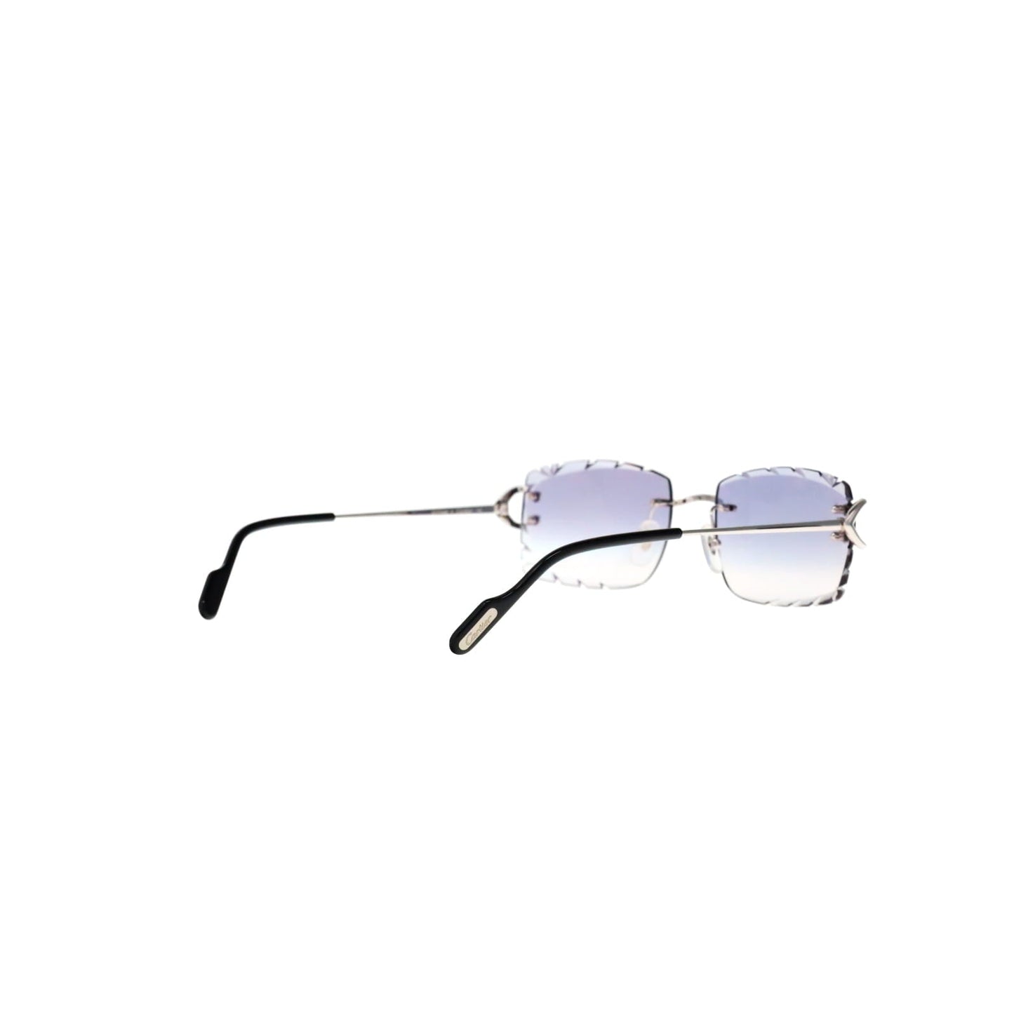 Cartier Custom Vintage Double C Diamond Cut Brooklyn Platinum Sunglasses by MEG