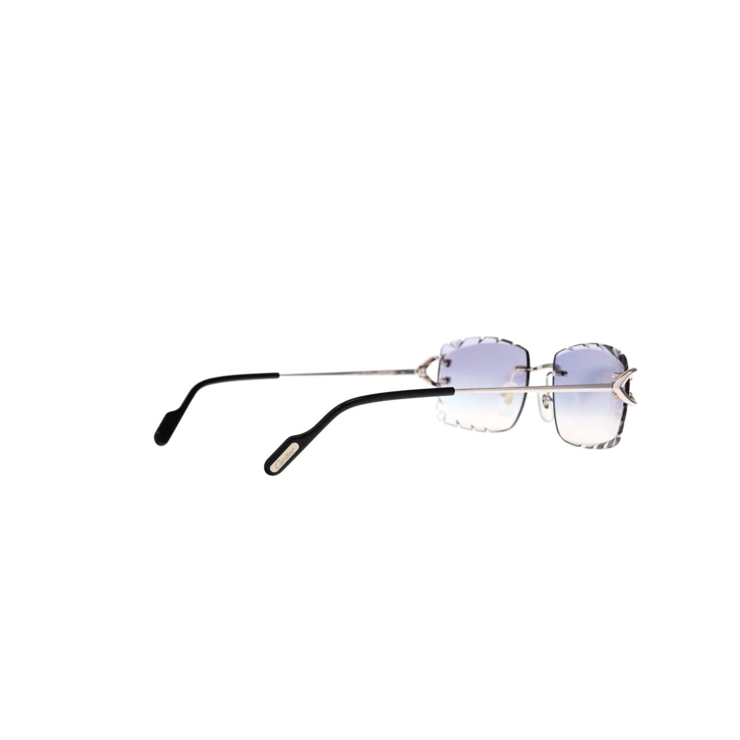 Cartier Custom Vintage Double C Diamond Cut Brooklyn Platinum Sunglasses by MEG