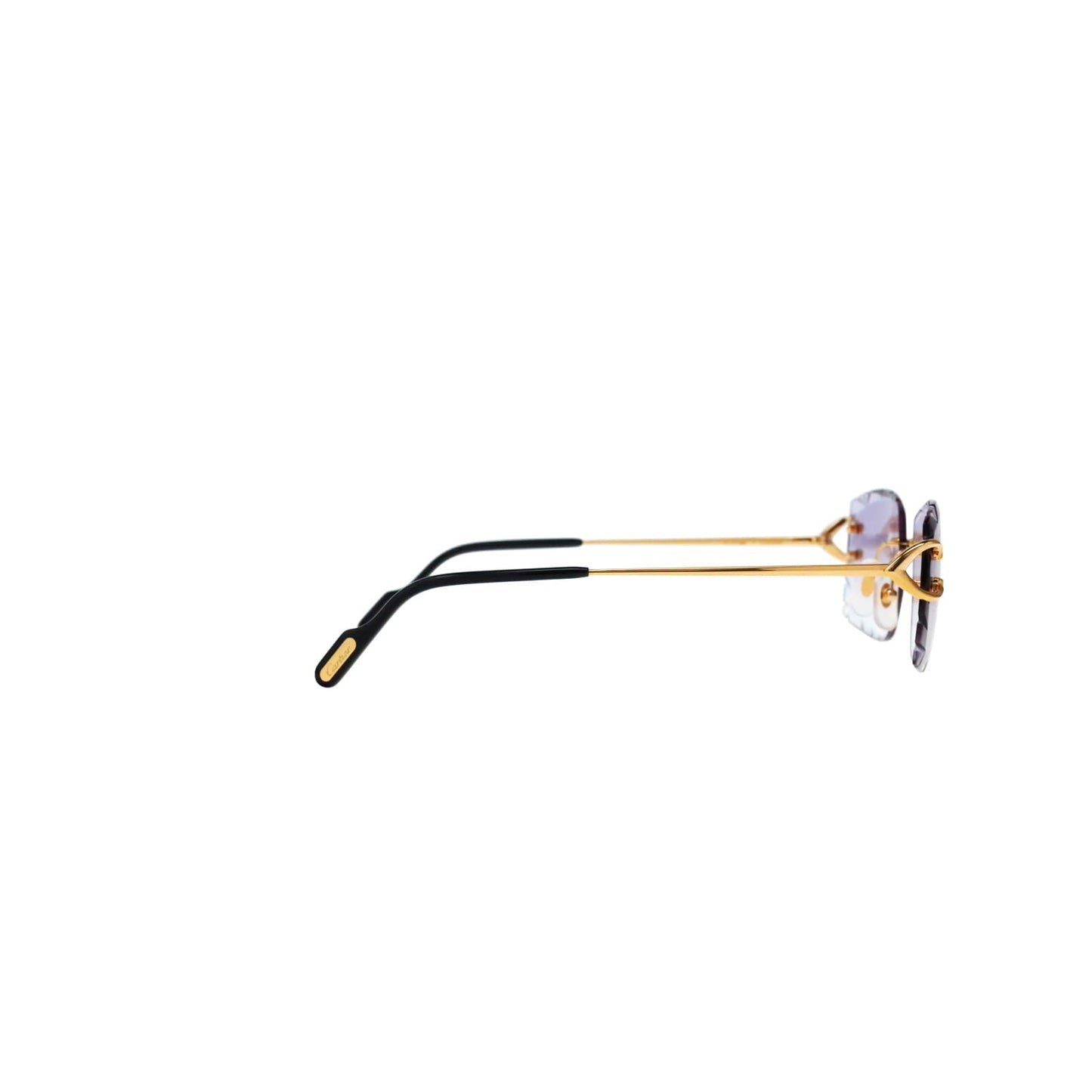 Cartier Custom Vintage Double C Diamond Cut Brooklyn Platinum Sunglasses by MEG
