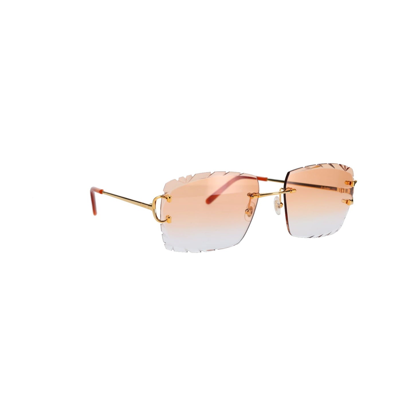 Cartier Custom Double C Diamond Cut Mykonos Gold Sunglasses by MEG