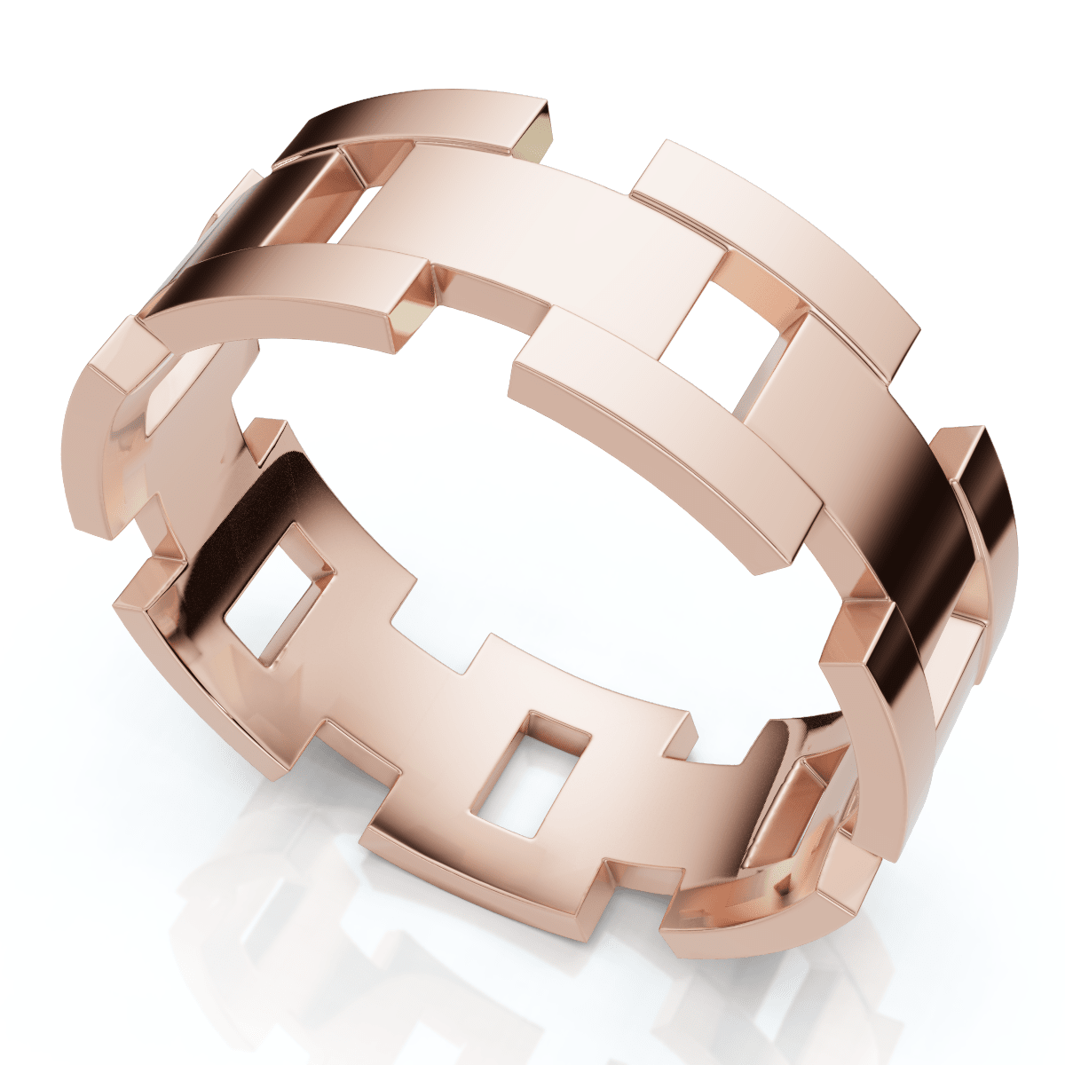 Men's Calvin 8mm Interlocked Wedding Band 10k Gold Band
