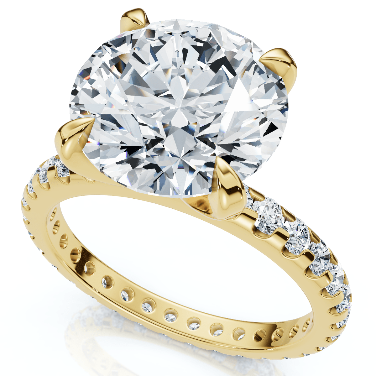 Certified 3 1/2Ct Eternity Diamond Engagement Ring 14k Gold/Platinum Lab Grown