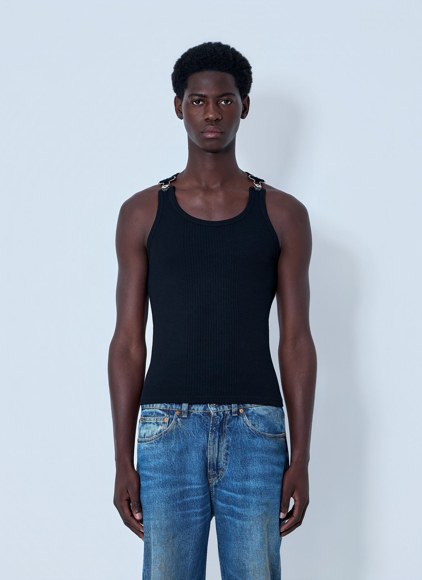 Jean Paul Gaultier Women Ribbed Tank Top With Metal Hardware