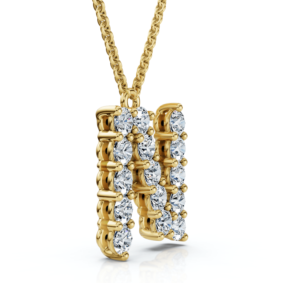 1Ct Diamond Initial "N" Pendant 14k Gold 18" Necklace Lab Grown 5/8" Tall
