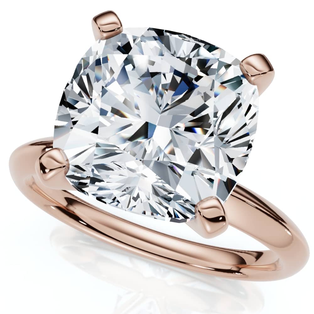 Certified 5Ct Cushion Diamond Square Engagement Ring Lab Grown Solitaire