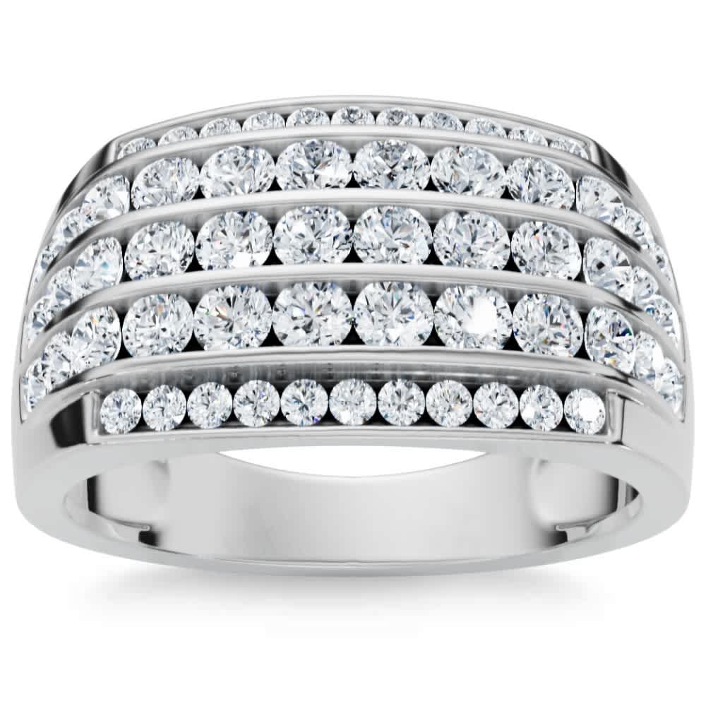 2Ct Men's Diamond Ring in 14k Gold Lab Grown