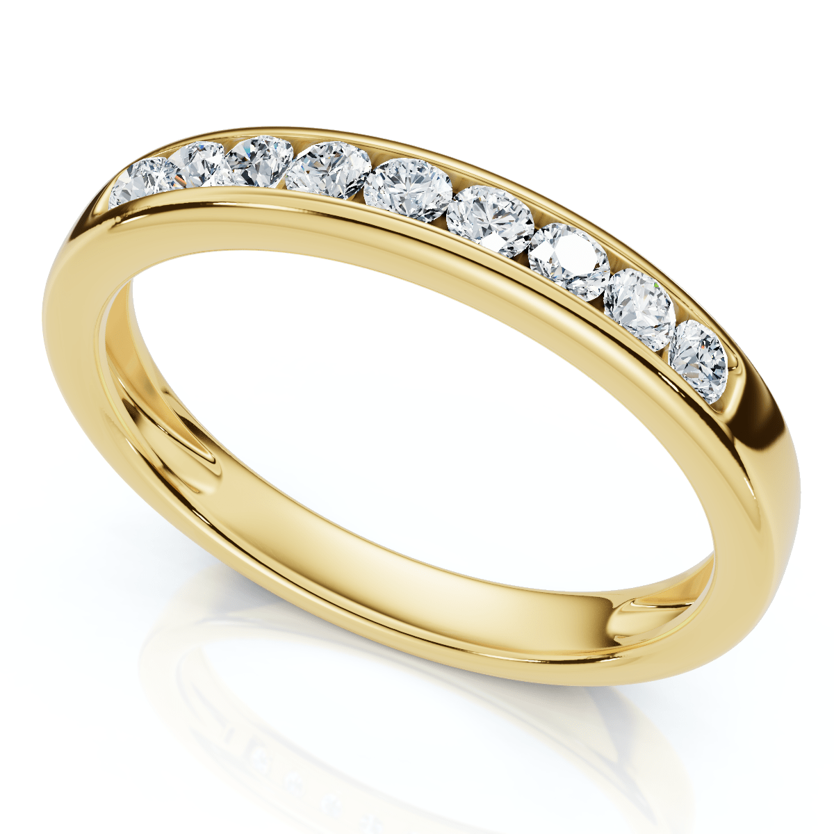 1/4Ct Diamond Channel Set Wedding Stackable Band 14k Gold or Platinum Lab Grown