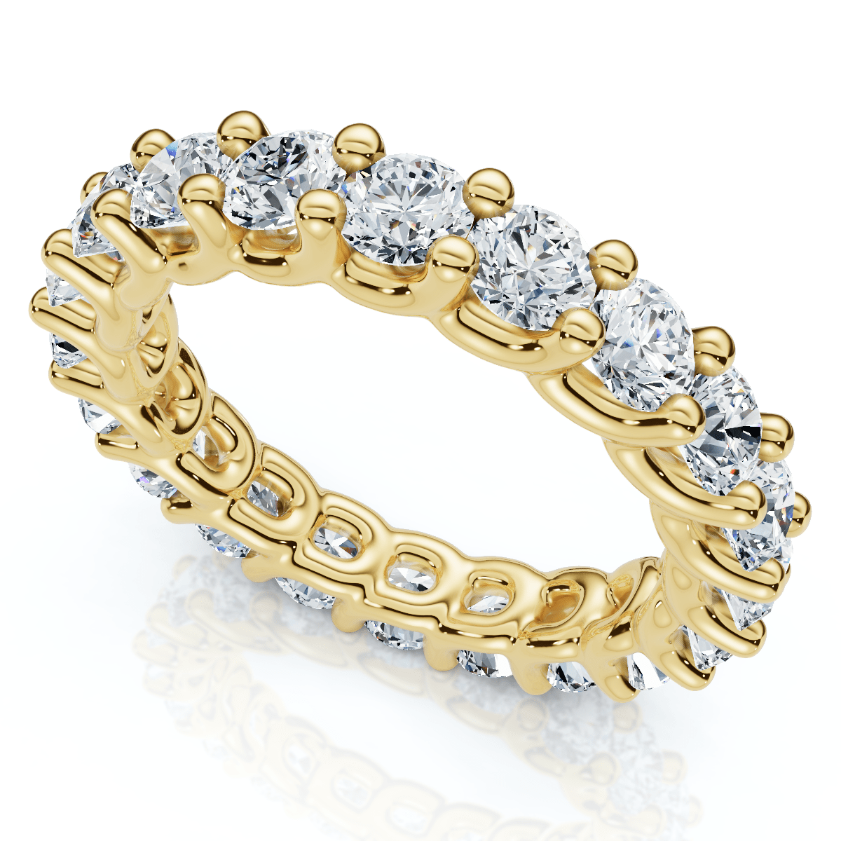 2 1/2Ct Diamond U Prong Eternity Ring in 14k Gold or Platinum Lab Grown