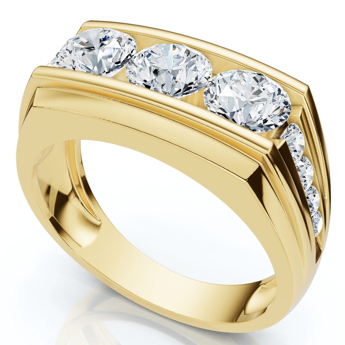 Men's 2Ct Diamond Accented Wedding Anniversary Ring 14k Gold Lab Grown FG/VS