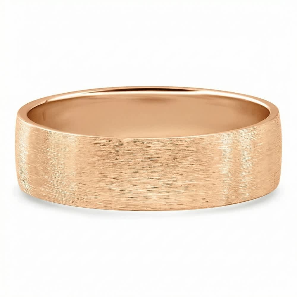 Men's Brushed Wedding Anniversary Band 14k Gold or Platinum