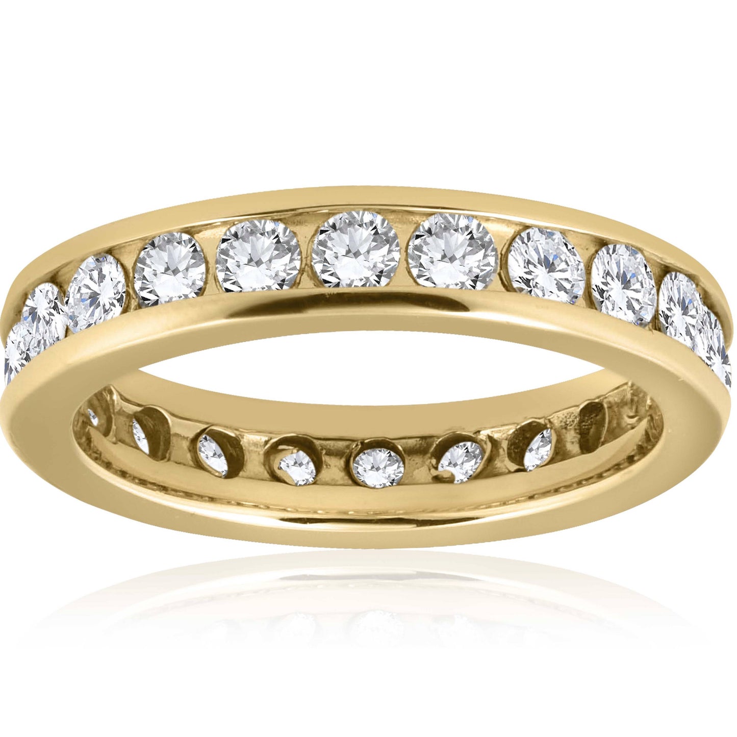 2ct Channel Set Diamond Eternity Ring 14K Yellow Gold Size Selectable