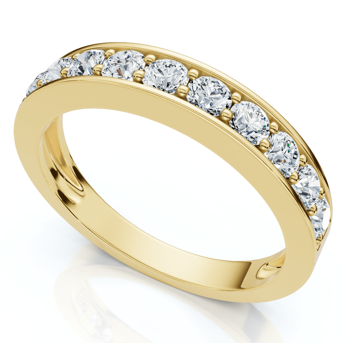 4/10Ct Channel & Prong Set Half Eternity Wedding Band 14k Gold Lab Grown