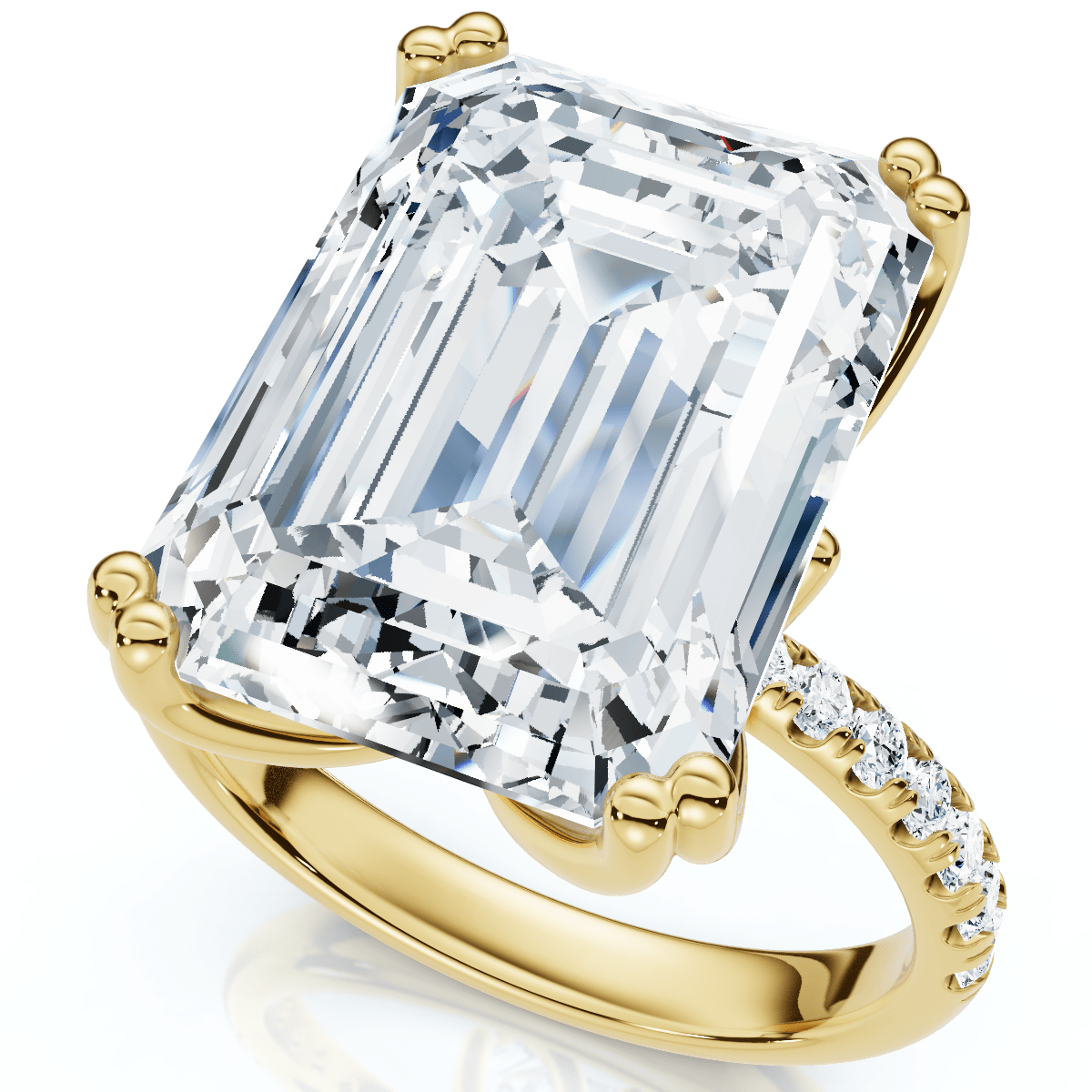 Certified 10.25Ct Emerald Cut Diamond Engagement Ring 14k Gold or PT Lab Grown