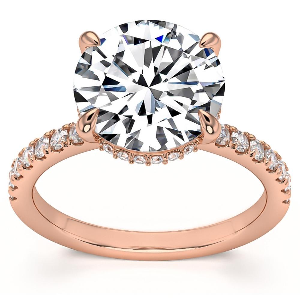 3 1/2Ct Diamond Engagement Ring Side Halo14k White Yellow or Rose Gold Lab Gold