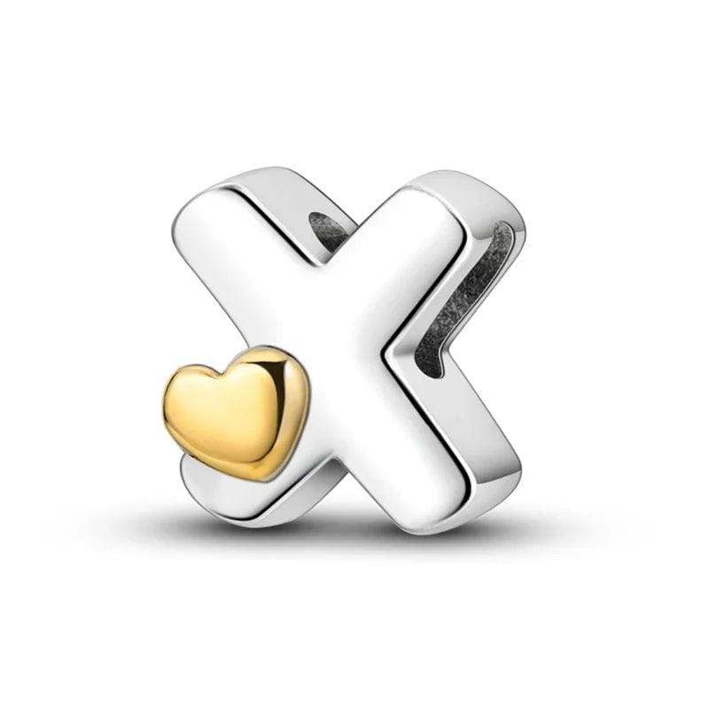 Gold Heart Letter A~Z Alphabet Charm