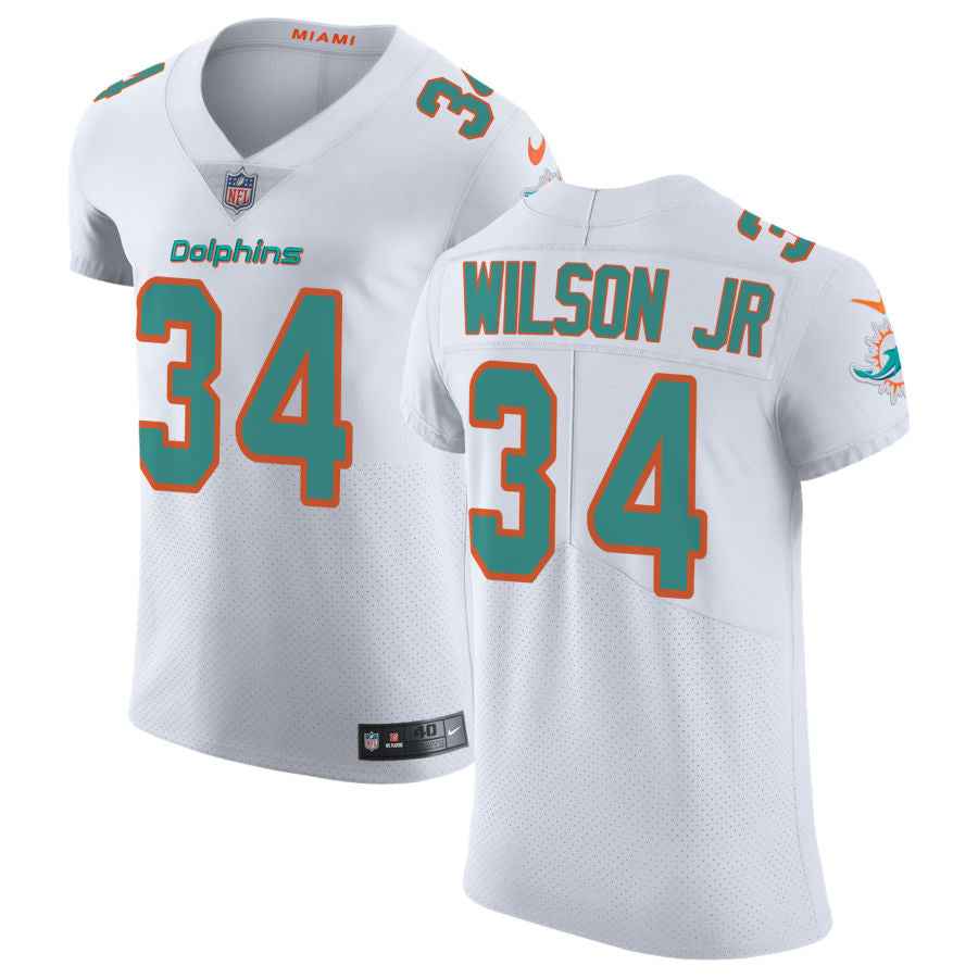 Jeff Wilson Jr White Men's Miami Dolphins 34 Jersey