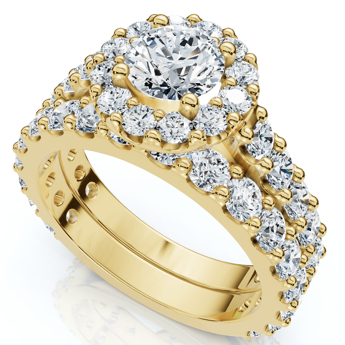 2Ct Diamond Engagement Wedding Engagement Ring Set 10k Gold Lab Grown