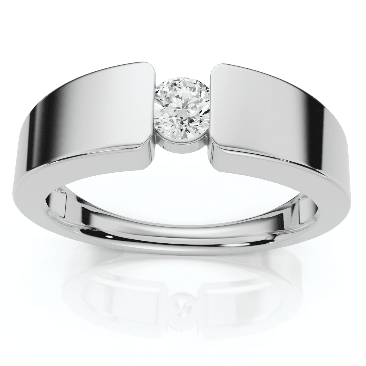 Men's 1/4Ct Diamond Solitaire Wedding/Anniversary Ring 14k Gold or Pt Lab Grown