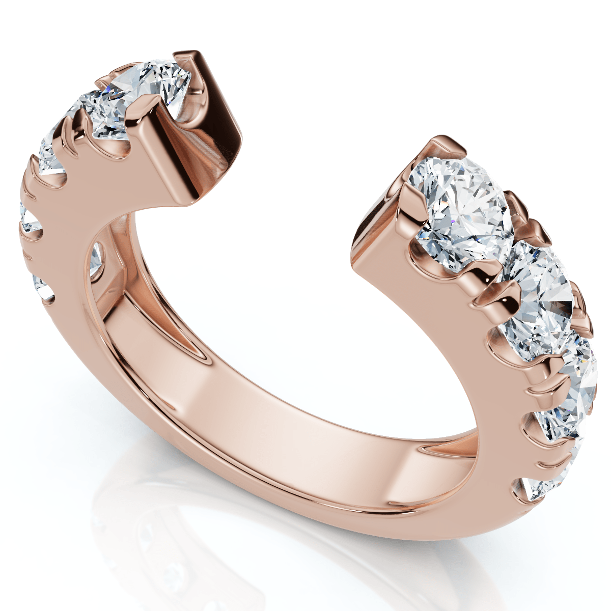 2Ct Lyric Diamond Open Guard Ring Wedding Band 14k Gold or Platinum Lab Grown