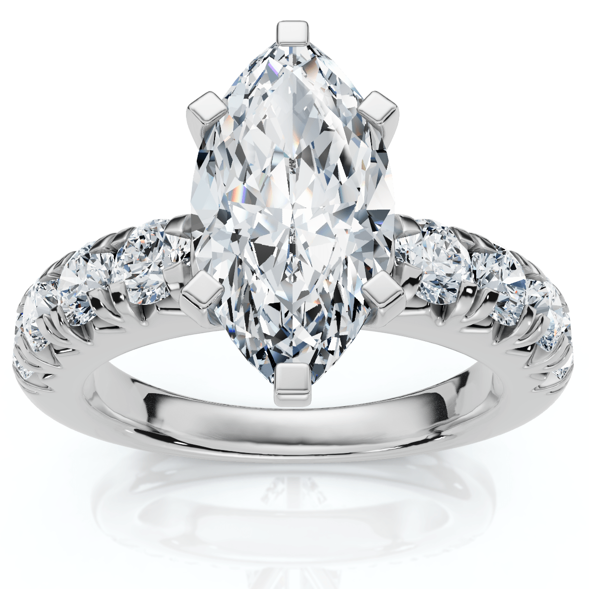 Certified 2.80Ct Marquise Diamond Engagement Ring Gold Lab Grown