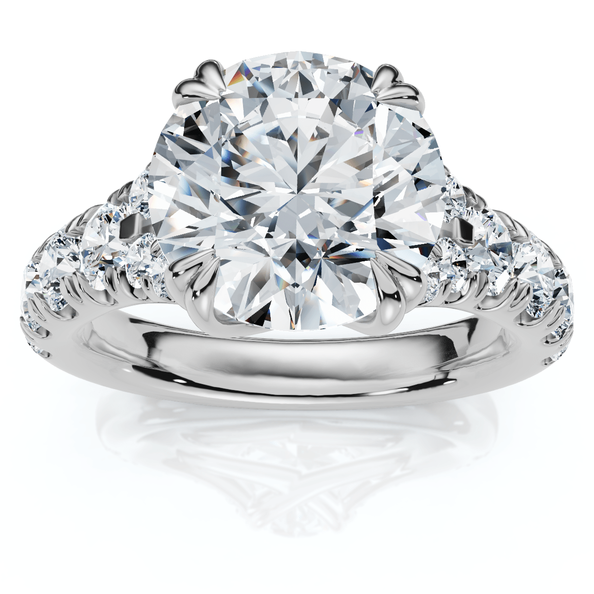 Certified 4Ct Vivian Diamond Engagement Round Diamond Ring 14k Gold Lab Grown