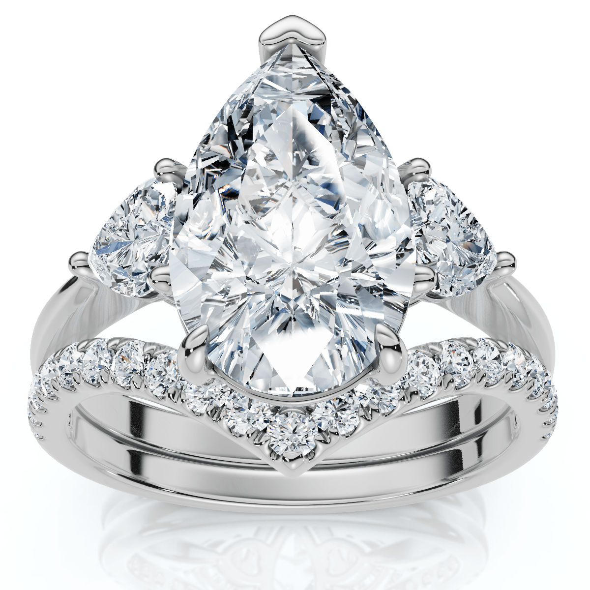 Certified 3.60Ct  Diamond Engagement Wedding Ring Set 14k Gold or Pt Lab Grown