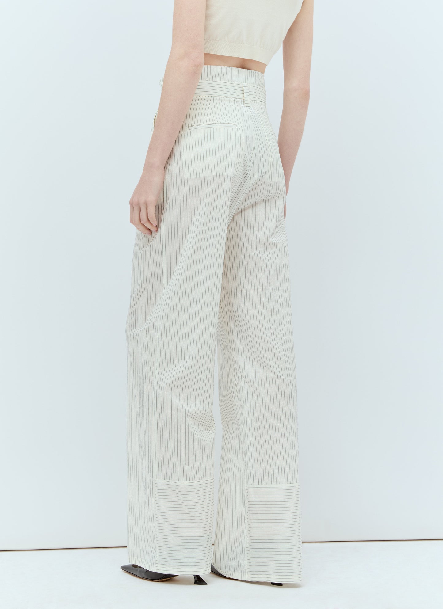 Max Mara Women Pinstriped Canvas Pants