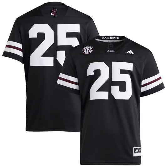 #25 Mississippi State Bulldogs Premier Strategy Jersey - Black