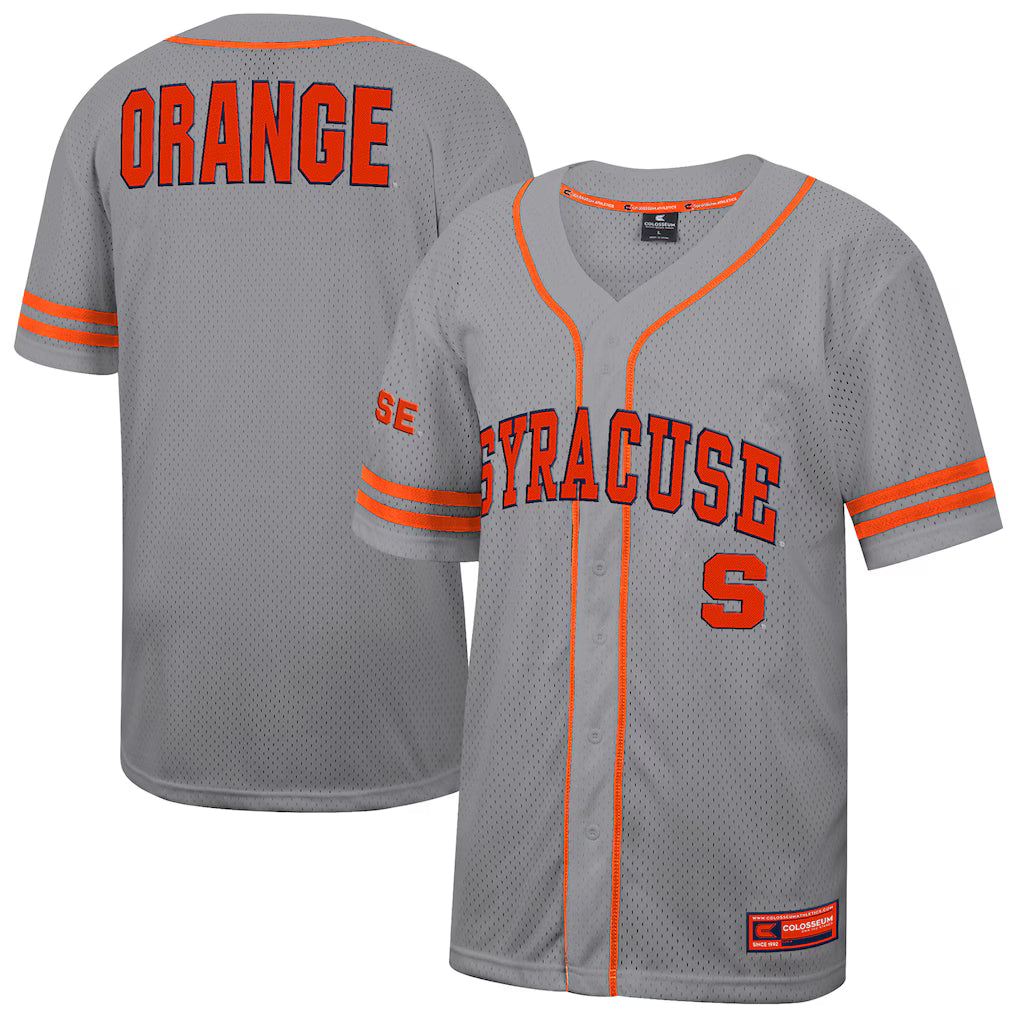 Syracuse Orange Colosseum Free Spirited Baseball Jersey - Gray
