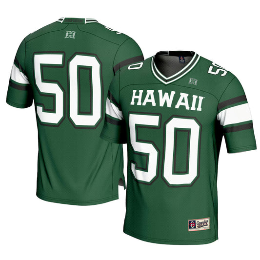 #1 Hawaii Rainbow Warriors GameDay Greats Football Jersey - Green