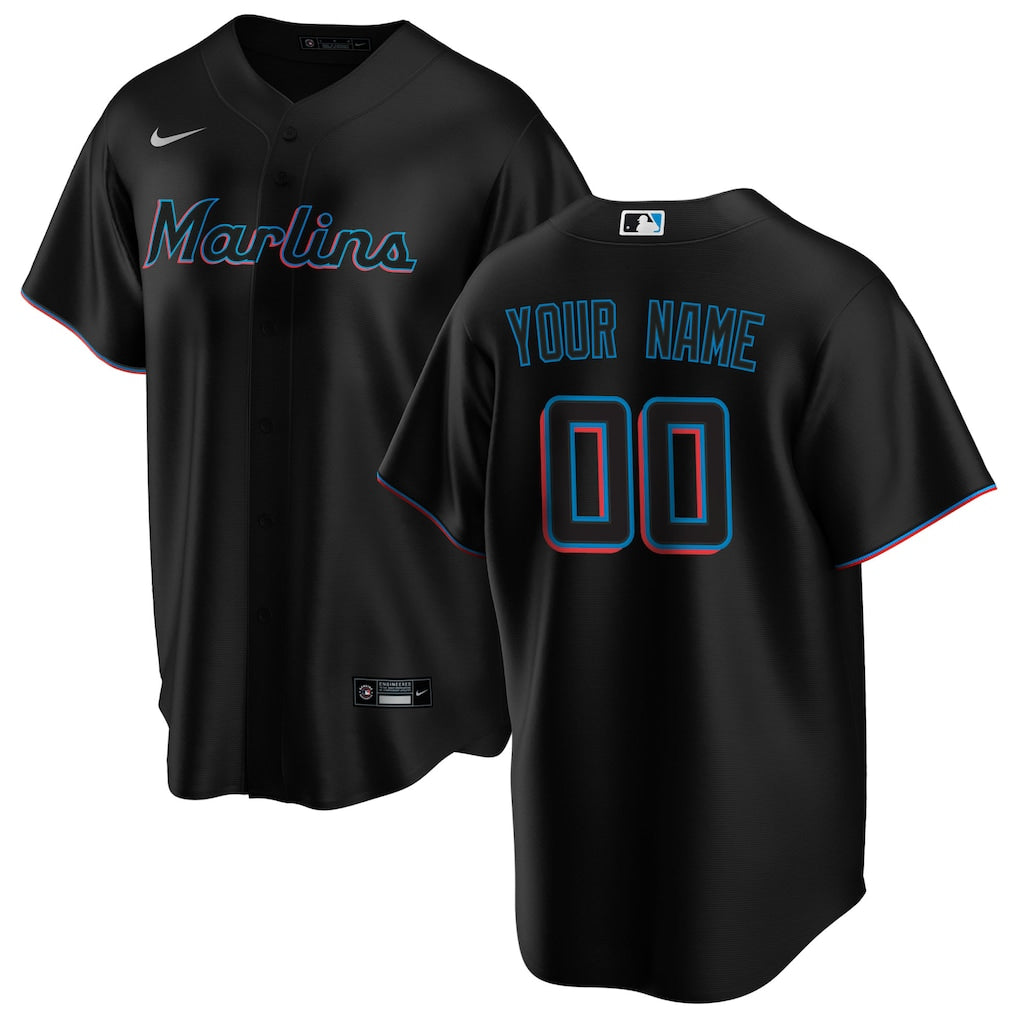 Miami Marlins Custom Jersey - Black