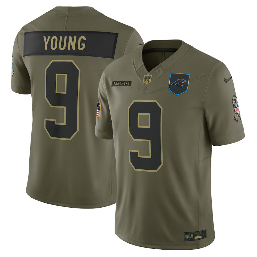 Bryce Young Carolina Panthers 2025 Salute to Service Limited Jersey - Olive