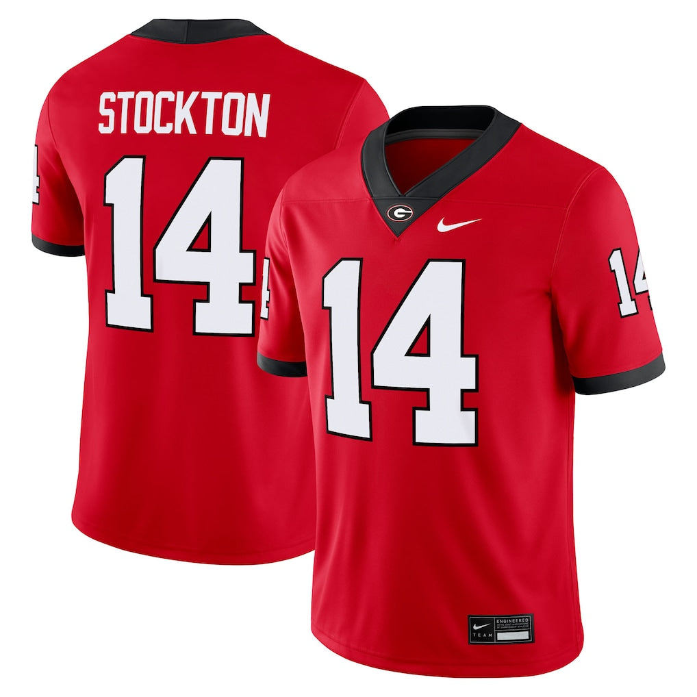 Gunner Stockton Georgia Bulldogs Home NIL Football Game Jersey - Red
